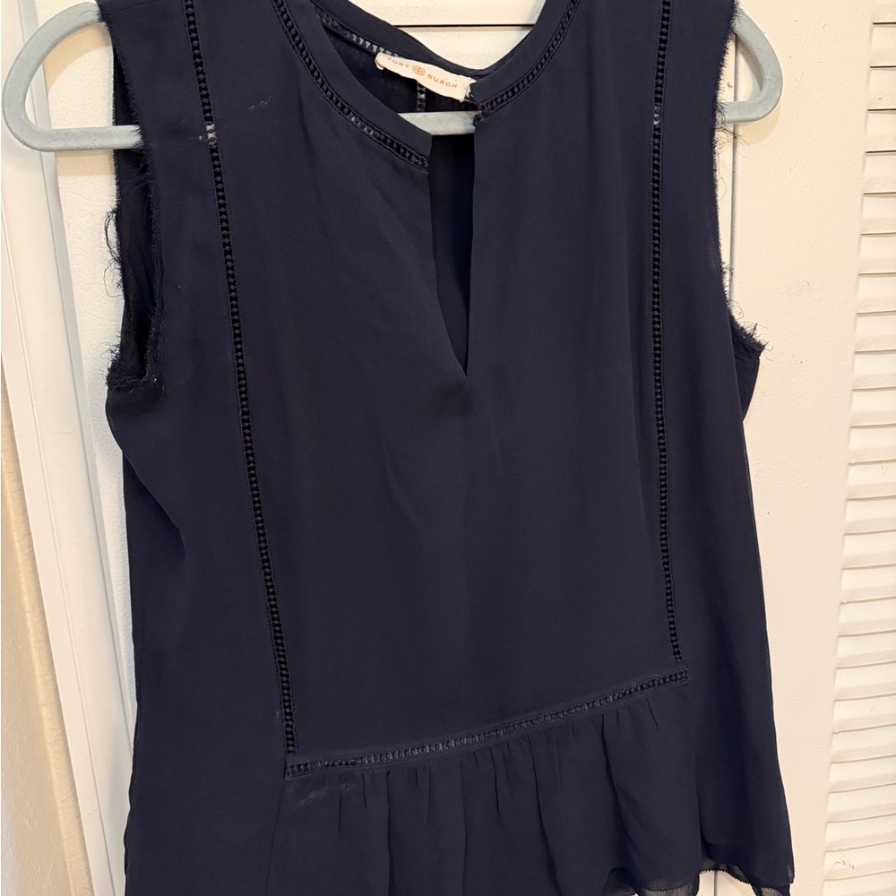 Tory Burch navy blouse size 8